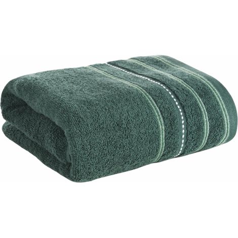 Serviette de bain rayée verte Vento 70x140 cm (1/5)