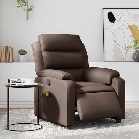 Massagesessel Elektrisch Braun Kunstleder (1/5)