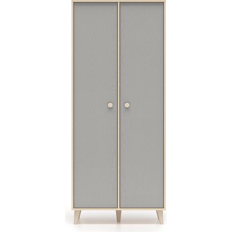 Armadio 2 ante Alycia beige - grigio - effetto marrone 190cm