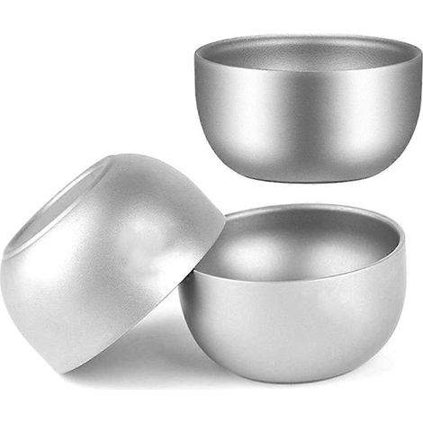 Reintitanbecher, 45 ml Titan-Teebecher, doppelwandig, 3er-Set