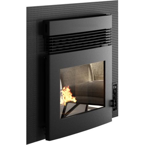 inserto a pellet punto fuoco "alessio" nero 8,5 kw