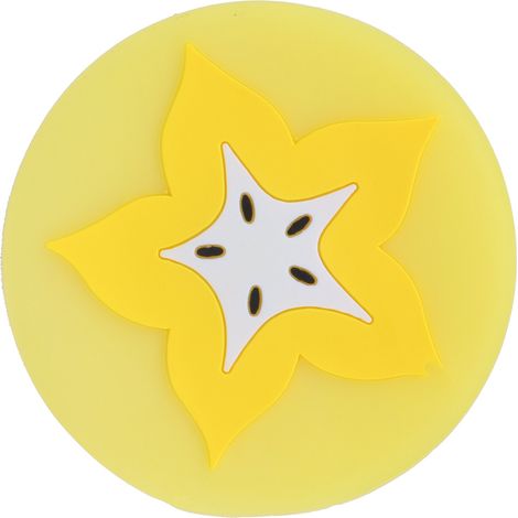 Sous-verre en silicone en forme de fruit, support de boisson antidérapant pour table - Carambole (1/5)