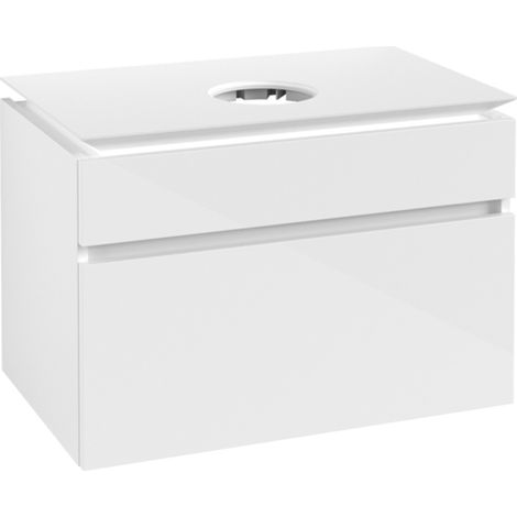 Lavabo VB US Legato 800x550x500mm, double vasque extractible avec cuvette intégrée blanche brillante (1/2)