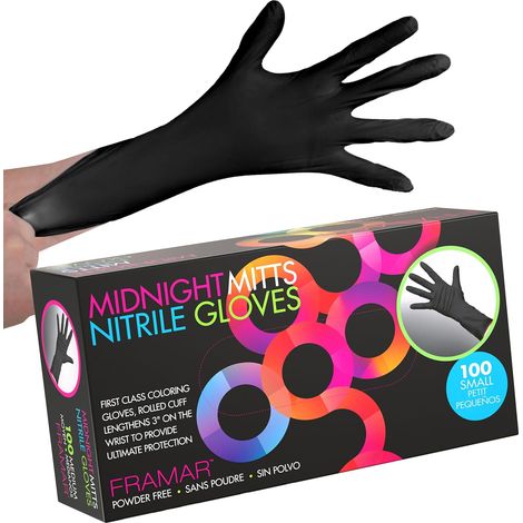 Gants Jetables Noir Gants Nitrile S, Gant Nitrile - Petite 100 (1/5)