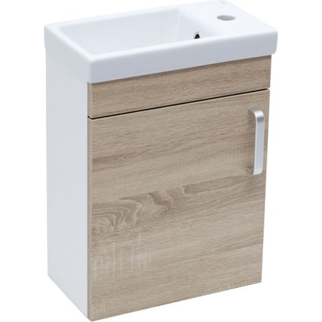 Naturel Vario Dekor Set Meuble suspendu 40x50cm, Chêne + Vasque en céramique (VARIO240BIDB) (1/2)