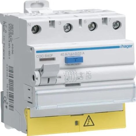 Hager CDC825F Interruttore Differenziale 25A 30mA 4 Pol