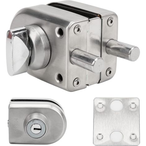 Loquet de porte vitrée battante 10 à 12 mm avec serrure sol en (1/5)
