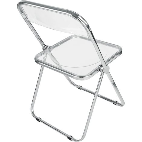 Haloyo® Set da 1 sedia da pranzo pieghevole, design moderno e trasparente, acrilico e acciaio, trasparente (1/5)