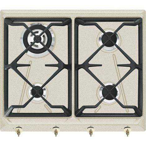 SMEG Piano Cottura SRV864AVOGH2 a Gas 4 Fuochi Gas Colore Avena (1/2)