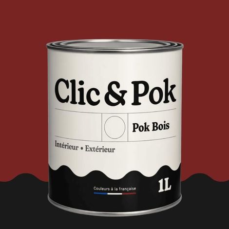 Peinture Bois Extérieur – POK BOIS - 1L - RAL 3011 - Rouge brun- Résistante aux intempéries - Ne s'écaille pas (1/4)