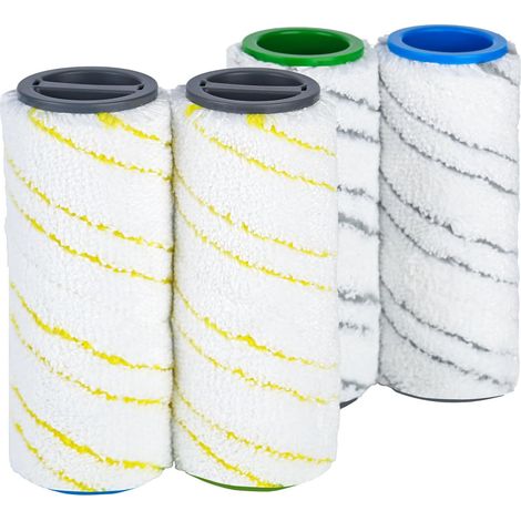 4 Pack Vacuum Cleaner Brush Compatible with FC3 FC3D FC5 FC7 Vacuum Cleaner Replacement Rollers for Electric Floor Cleaner Drum Replacement Washable High Dirt Absorption (1/5)