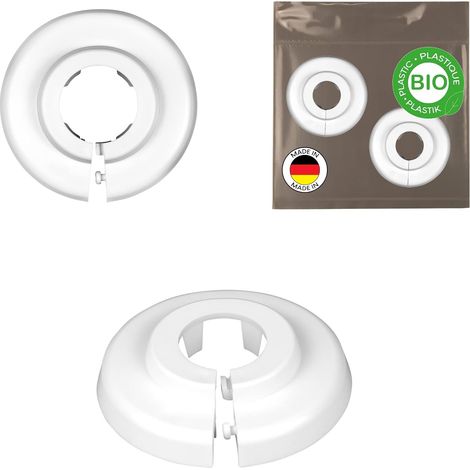 Rosace radiateur cache-tuyau, 15mm, lot de 2, simple, polyéthylène (1/5)
