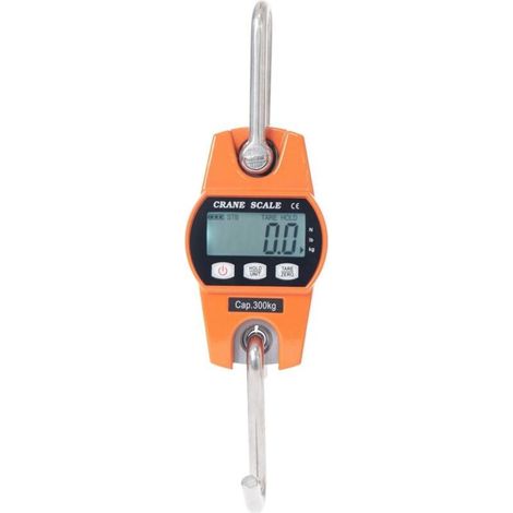 Peson Electronique 300kg Balance Crochet Suspendu Dynamomètre LCD Crochet Peseur Industrielle Pèse Poids 300kg/600lbs (1/5)