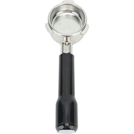 Porte-filtre sans fond 54 mm en acier inoxydable, 3 oreilles, pour cafetière Breville 8 type C2, en plastique noir (1/5)