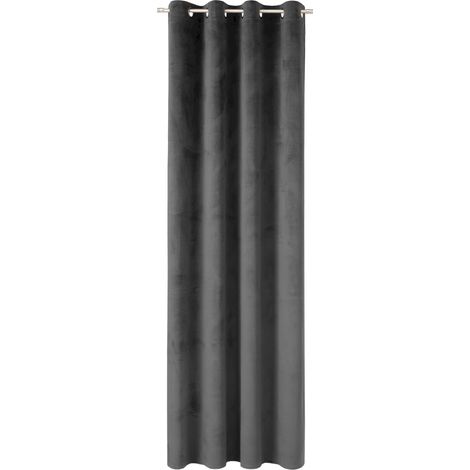 TOM TAILOR Ösenvorhang VELVET SIGNATURE - 1 Stück 140x250 cm, Anthrazit
