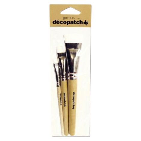 DECOPATCH Pack de 3 pinceaux nylon