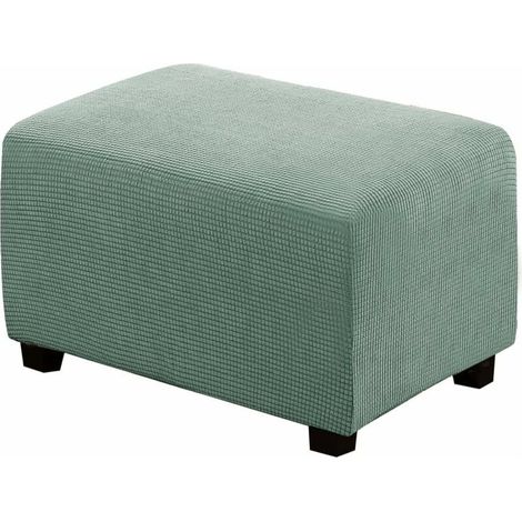 Housse de Pouf carrée Extensible en Peluche, Housses de Repose-Pieds en Jacquard Doux pour protéger Le Repose-Pieds, Housse de Pouf avec Fond élastique, Lavable en Machine -Vert (1/4)