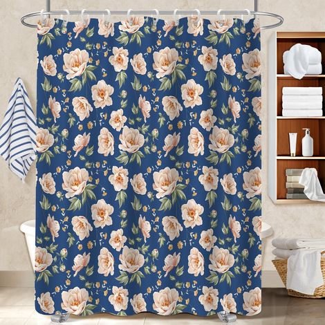 Rideau douche imperméable polyester 180x180 poids aux ourlets protection douche pour rafraîchir sa salle de bain (1/5)