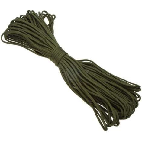 30.5M / 100Ft 7 Strand Parachute Cord Lanyard Outdoor Emergency Survival Tool, Green, 2pcs