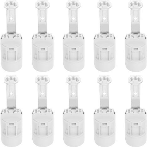 Lot De 10 Douilles De Lampe à Vis E14 Support, Remplacements Pour Candélabres, Culot E14, Hauteur Totale 90 Mm, Douilles En Plastique Blanches, Pièces De Rechange Pour Plafonnier (1/5)