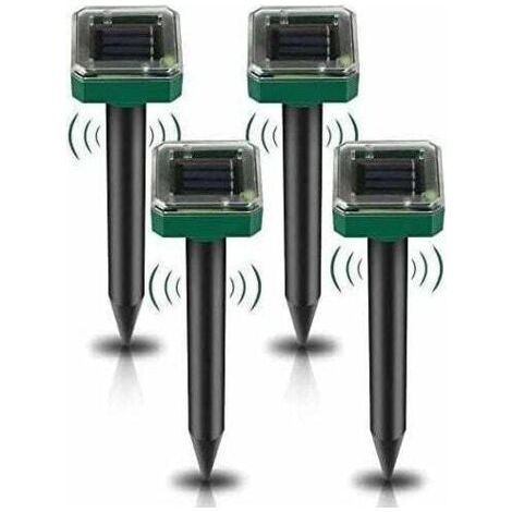 Lot de 4 Repulsifs Solaires a Ultrasons, Repulsif Anti-Taupes Solaire Souris Repeller Exterieur pour Jardins Taupes Campagnols Gophers Serpents ou Autres Autres Rongeurs (1/4)
