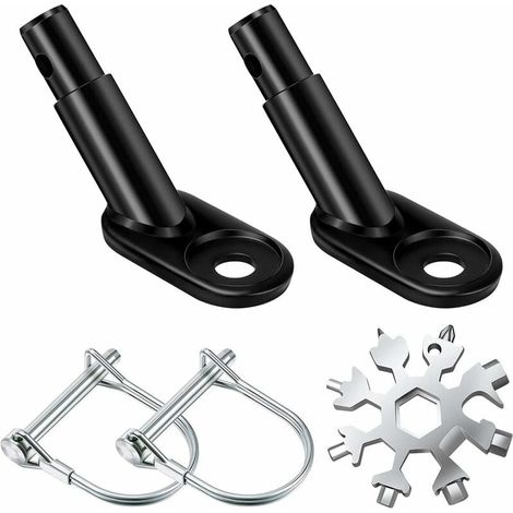 VURAHOME - 2 Jeux Coupleur de Remorque de Vélo Connecteur en Aicer Attache Remorque de Vélo Adaptateur D'attelage de Remorque Montage Coupleur avec Outil Multifonction Flocon de Neige 18 en 1 (1/5)