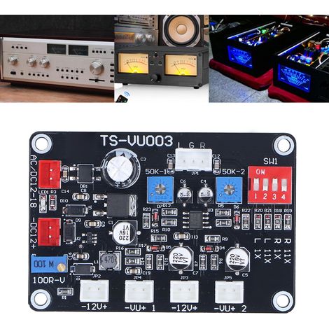 TS VU003 VU-Meter-Treiberplatine, Elektronik-Kit mit flexiblen Kabeln und Audioanschluss für Verstärker, DB-Modul 74 x 50 mm, ABS (1/5)