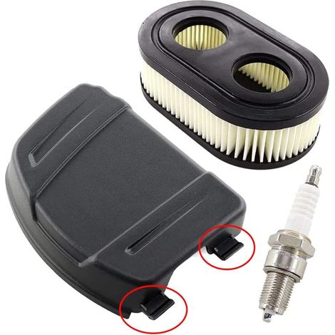 Couvercle de filtre à air pour Briggs & Stratton série 625E 625EXi 650EXi 675EXi 675IS 103M 104M moteurs de tondeuse à gazon Remplace 594106 798452 avec bougie d'allumage BS-OHV RC12YC (1/5)