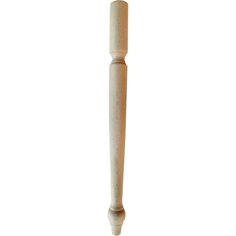 Gamba tavolo in legno di faggio 1 pezzo grezzo mm ø 60 x h 750 mod classic dimensione disponibile: con piastra di fissaggio