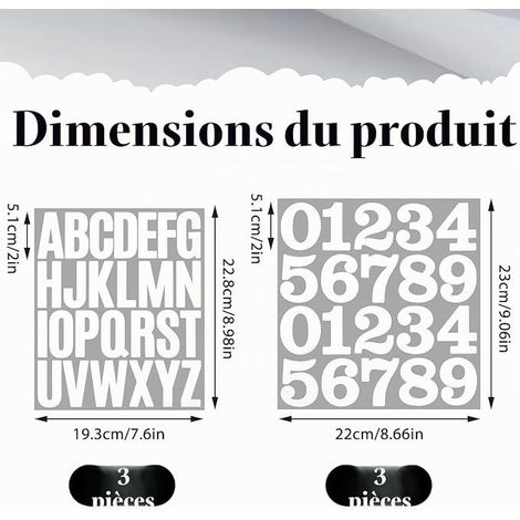 White Vinyl Letterbox Numbers for Outdoor Mailbox (1/4)