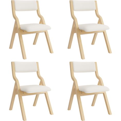 Lot de 6 chaises de salle à manger pliantes 55x49x81 cm en bois beige, gain de place – MEUBLIV (1/5)