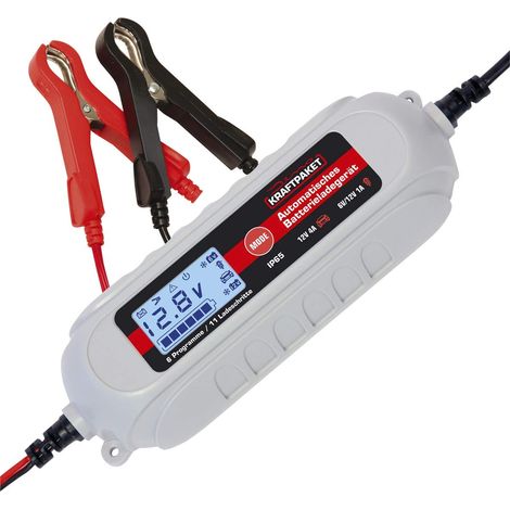 DINO KRAFT KRAFT 4 A-6 V/12 V CHARGEUR DE BATTERIE AVEC TESTEUR DE BATTERIE IP65 POUR VOITURE MOTO QUAD ATV BATEAU (1/7)