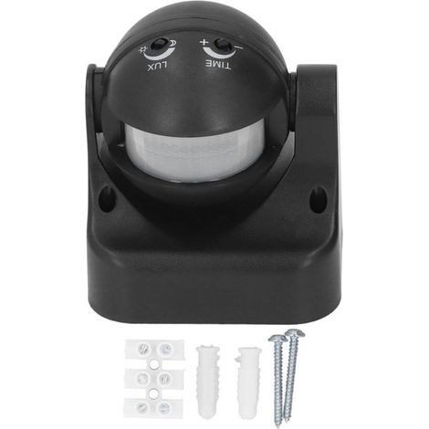 Interrupteur à Détecteur de Mouvement Infrarouge PIR, Boîtier ABS Étanche, Sans Rayonnement, 110‑240V AC, Noir (1/5)