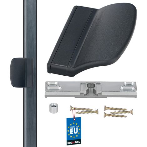Loqueteau de porte de balcon pratique - Anthracite - Pour terrasses - Poignée de fermeture universelle (1/5)