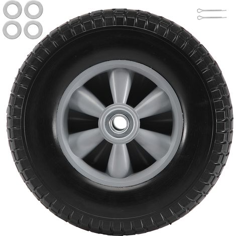 Mophorn Voll-PU-Runflat-Reifenrad, 10 Zoll, 2er-Pack, 180 lbs dynamische Last, 220 lbs statische Last, pannensichere Schlauchlosreifen für Sackkarren, Transportkarren, Rollwagen, Gartenanhänger