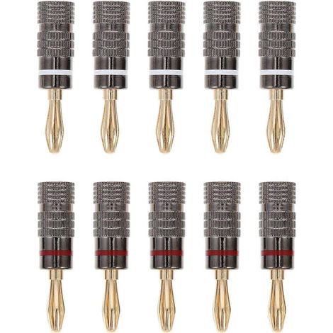 Lot de 10 câbles d'enceintes avec connecteurs banane et pinces bananes-1.1X1.1X4.2CM (1/4)