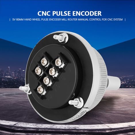 Encodeur à impulsions à volant 5V 60mm pour la commande manuelle des fraiseuses, adapté aux systèmes CNC (blanc). (1/5)