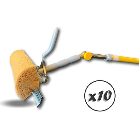 Lave vitre articulé Nettoyage vitres véranda baie vitrée Manche téléscopique - Quantité x10 - Lave-vitre complet