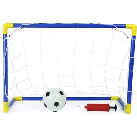 TRADE SHOP - Set 2 Porte Con Reti Da Calcio 79x50x43 Cm Per Bambini Uso Esterno Con Accessori - (1/5)