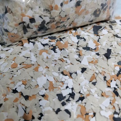 Flocons époxy décoratifs pour sols, 450 g, résine époxy et plans de travail – Noir, Blanc, Jaune faible, Kaki (1/5)