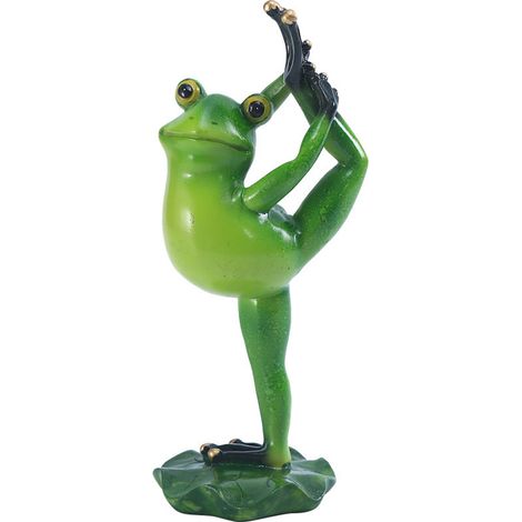 Figurine de Yoga Frog Résine Zen Décor Statue Animale Méditation Vert Matériel Éco-Friendly (1/5)