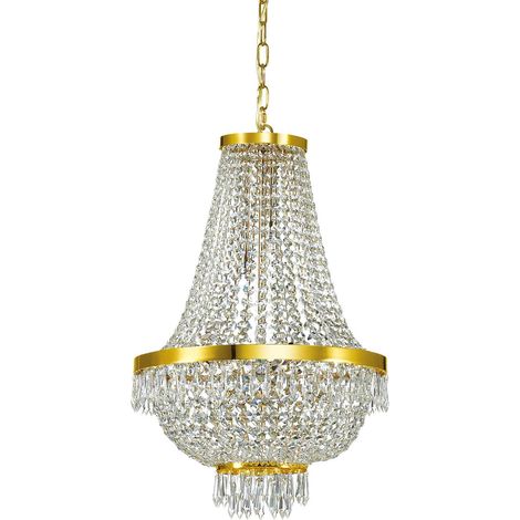 Ideal Lux Caesar - Lustre en cristal à 9 ampoules au fini doré, G9 (1/2)