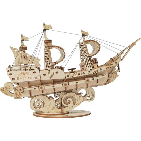 Maquette de voilier en 3D, puzzle en bois, modèle à construire pour adultes, décoration pour la maison ou le bureau (Noël) (1/3)