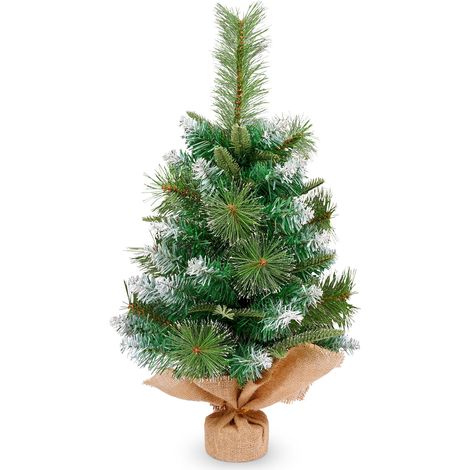 Mini Sapin de Noël, Sapin de Table de 60 cm avec Aiguilles de Pin et Flocons de Neige Blancs, Décoration pour Noël, Maison, Cuisine, Décoration de Table à Manger (1/5)