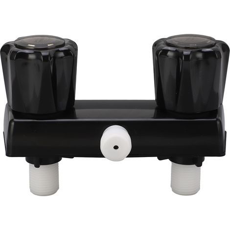 Robinet de douche Zoternen avec inverseur et commande de mélange pour camping-car, avec 2 boutons et molette, noir (1/5)
