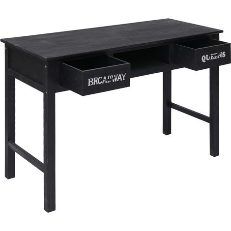 Table console，Table d'appoint，Bout de canapé，Meuble d'entrée Noir 110x45x76 cm Bois