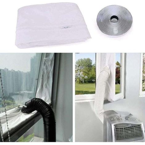 Kit calfeutrage pour climatiseur mobile 4m Polyester 90T imperméable Installation facile sans perçage Compatible fenêtres à battants