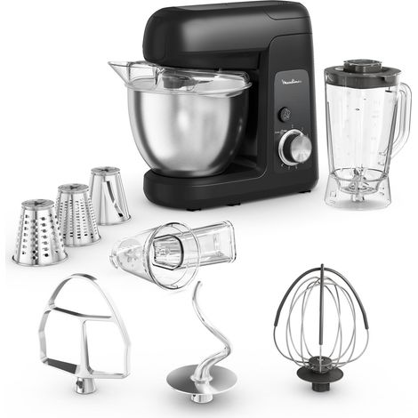 Moulinex Bake Partner, robot pasticcere, 1100 W, prestazioni sostenibili, kit accessori BakeGood, movimento planetario QA522810, nero Glama (1/3)