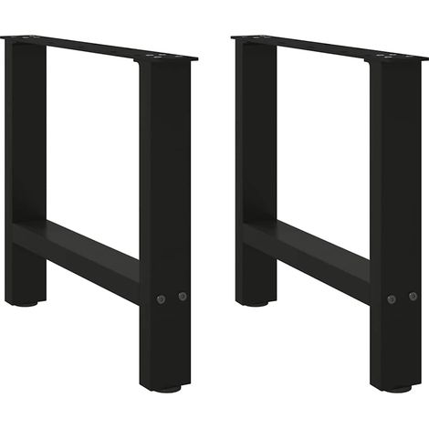 Couchtischbeine Schwarz 2 Stk. 60x(42-43) cm Stahl