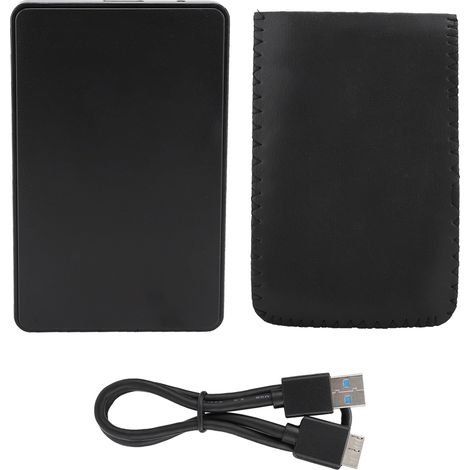 Boîtier disque dur externe 2.5" USB 3.0 pour SATA, support 2 To, noir, sans vis, étui HDD mobile (1/5)